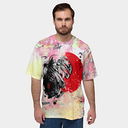 Футболка оверсайз мужская Berserk sakura samurai, цвет: 3D-принт — фото 2