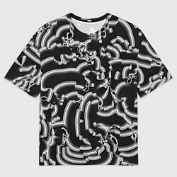 Футболка оверсайз мужская Абстрактные объемные рельефы, цвет: 3D-принт