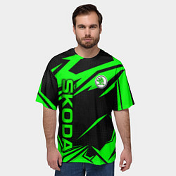 Футболка оверсайз мужская Skoda - green uniform, цвет: 3D-принт — фото 2