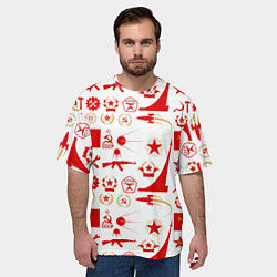 Футболка оверсайз мужская СССР знак качества красный, цвет: 3D-принт — фото 2