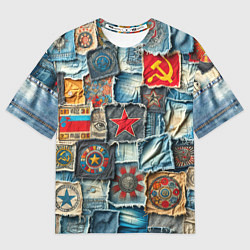 Мужская футболка оверсайз Ретро пэчворк СССР