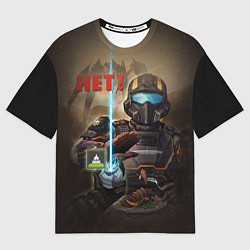 Футболка оверсайз мужская Helldivers 2: Нет!, цвет: 3D-принт