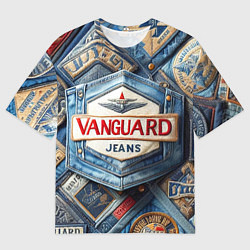 Футболка оверсайз мужская Vanguard denim patchwork - ai art, цвет: 3D-принт
