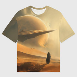 Мужская футболка оверсайз Пустыня и космический корабль - Дюна