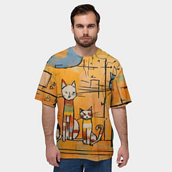 Футболка оверсайз мужская Котеечки, цвет: 3D-принт — фото 2