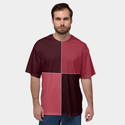 Футболка оверсайз мужская Тёмный розовый 4 цвета, цвет: 3D-принт — фото 2