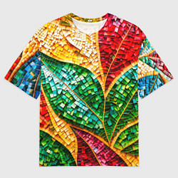 Футболка оверсайз мужская Яркая мозаика с разноцветным абстрактным узором и, цвет: 3D-принт