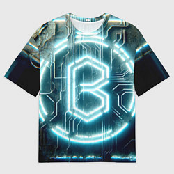 Мужская футболка оверсайз Неоновая вывеска - свечение