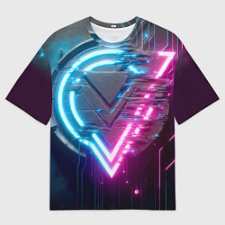 Мужская футболка оверсайз Neon geometric abstraction - ai art