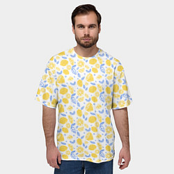 Футболка оверсайз мужская Летний вайб - паттерн лимонов, цвет: 3D-принт — фото 2