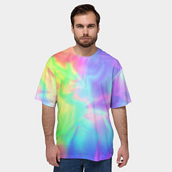Футболка оверсайз мужская Яркий тай-дай абстракция, цвет: 3D-принт — фото 2