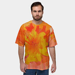 Футболка оверсайз мужская Абстракция цветы мастихин, цвет: 3D-принт — фото 2