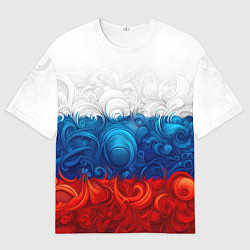 Мужская футболка оверсайз Орнамент триколор