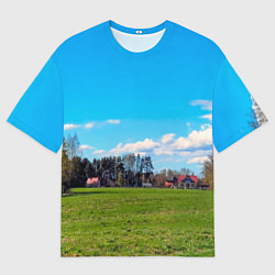 Футболка оверсайз мужская Пригородный пейзаж, цвет: 3D-принт
