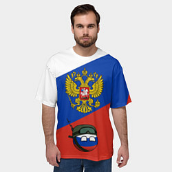 Футболка оверсайз мужская Россия - на страже, цвет: 3D-принт — фото 2