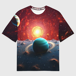 Футболка оверсайз мужская Космос и разные планеты, цвет: 3D-принт