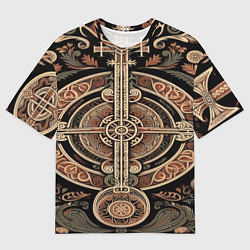 Мужская футболка оверсайз Символика славянской мифологии