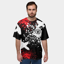 Футболка оверсайз мужская Логотип Чанган на фоне брызг красок, цвет: 3D-принт — фото 2