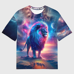 Футболка оверсайз мужская Space lion - ai art fantasy, цвет: 3D-принт