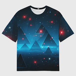 Футболка оверсайз мужская Пирамиды в космосе абстракции, цвет: 3D-принт