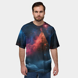 Футболка оверсайз мужская Космическая абстракция пирамида, цвет: 3D-принт — фото 2