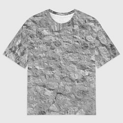 Мужская футболка оверсайз Серая кирпичная стена