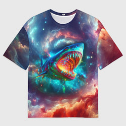 Футболка оверсайз мужская Пасть космической акулы - нейросеть, цвет: 3D-принт
