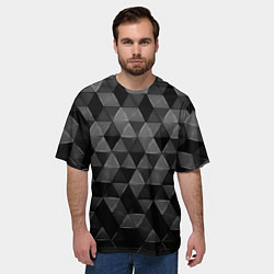 Футболка оверсайз мужская Серые треугольники, цвет: 3D-принт — фото 2
