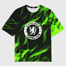 Футболка оверсайз мужская Chelsea sport club fc fire, цвет: 3D-принт
