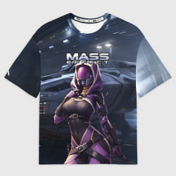 Футболка оверсайз мужская Mass Effect ТалиЗора и космический корабль, цвет: 3D-принт