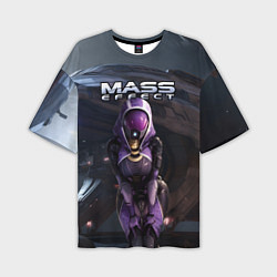 Футболка оверсайз мужская Mass Effect ТалиЗора и космический корабль, цвет: 3D-принт