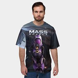 Футболка оверсайз мужская Mass Effect ТалиЗора и космический корабль, цвет: 3D-принт — фото 2
