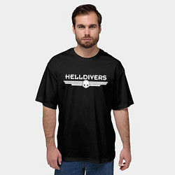 Футболка оверсайз мужская Helldivers Logo, цвет: 3D-принт — фото 2