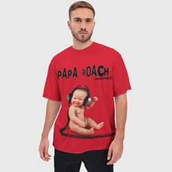 Футболка оверсайз мужская Papa Roach - baby with headphones, цвет: 3D-принт — фото 2