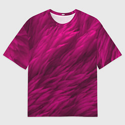 Мужская футболка оверсайз Мех в цвете маджента