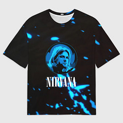 Футболка оверсайз мужская Nirvana рок бенд краски, цвет: 3D-принт