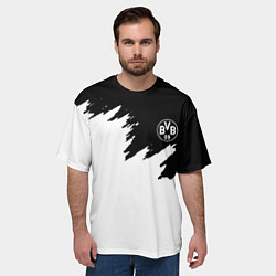Футболка оверсайз мужская Borussia краски белые, цвет: 3D-принт — фото 2