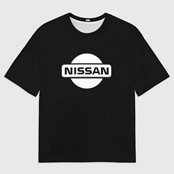 Футболка оверсайз мужская Nissan logo white, цвет: 3D-принт