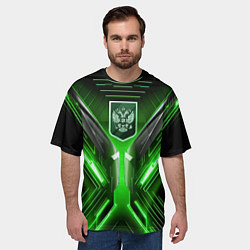 Футболка оверсайз мужская Кибернетически-патриотический костюм с Гербом Росс, цвет: 3D-принт — фото 2