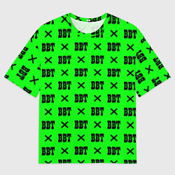 Футболка оверсайз мужская BBT logo green steel, цвет: 3D-принт