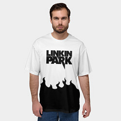 Футболка оверсайз мужская Linkin park rock fire, цвет: 3D-принт — фото 2