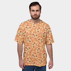 Футболка оверсайз мужская Цветочный пейсли, цвет: 3D-принт — фото 2
