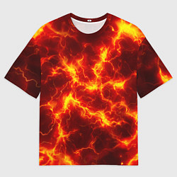 Футболка оверсайз мужская Текстура огня, цвет: 3D-принт