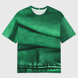 Футболка оверсайз мужская Зеленая джинса, цвет: 3D-принт