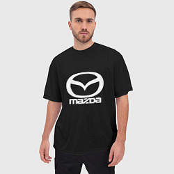 Футболка оверсайз мужская Mazda logo white, цвет: 3D-принт — фото 2