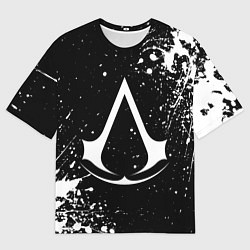 Мужская футболка оверсайз White logo of assasin