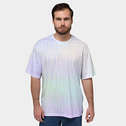 Футболка оверсайз мужская Бледный сиреневый тай-дай, цвет: 3D-принт — фото 2