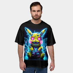 Футболка оверсайз мужская Зомби Пикачу - неоновое свечение, цвет: 3D-принт — фото 2