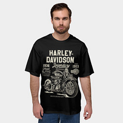 Футболка оверсайз мужская Олдскульный Харлей Дэвидсон, цвет: 3D-принт — фото 2