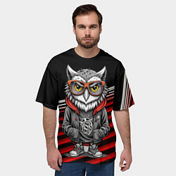 Футболка оверсайз мужская Сова в стильной одежде модница, цвет: 3D-принт — фото 2